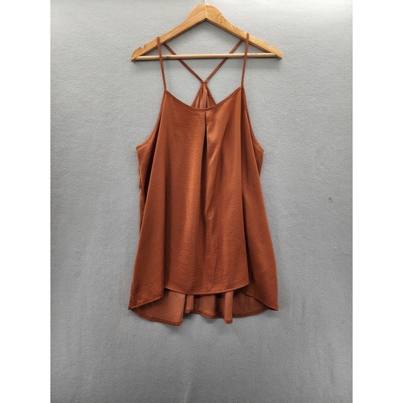 Banana Republic Tops - Banana Republic Rust Orange Pleated Racerback Camisole Tank Top Large Boho Chic